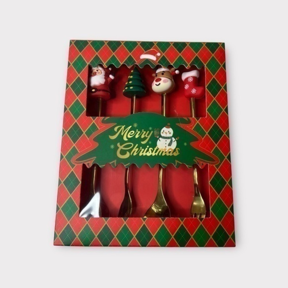 Christmas Dinner Serving Utensils 2 Spoons 2 Forks